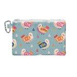 Cute Bird Pattern Canvas Cosmetic Bag (Medium)