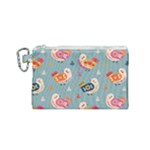 Cute Bird Pattern Canvas Cosmetic Bag (Small)