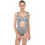 Cute Bird Pattern Center Cut Out Swimsuit