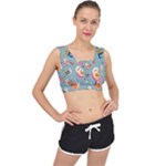 Cute Bird Pattern V-Back Sports Bra