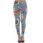 Cute Bird Pattern Lightweight Velour Leggings