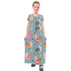 Kids  Short Sleeve Maxi Dress 