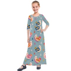 Kids  Quarter Sleeve Maxi Dress 