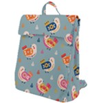 Cute Bird Pattern Flap Top Backpack