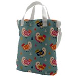 Cute Bird Pattern Canvas Messenger Bag