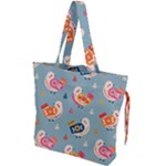 Cute Bird Pattern Drawstring Tote Bag