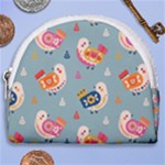 Cute Bird Pattern Horseshoe Style Canvas Pouch