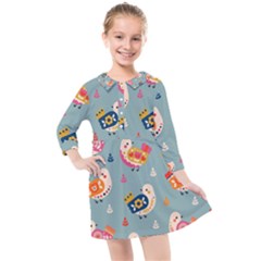 Kids  Quarter Sleeve Shirt Dress 