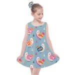 Cute Bird Pattern Kids  Summer Dress