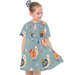 Cute Bird Pattern Kids  Sailor Dress