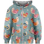 Cute Bird Pattern Kids  Zipper Hoodie Without Drawstring