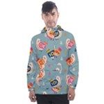 Cute Bird Pattern Men s Front Pocket Pullover Windbreaker