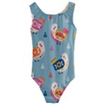 Cute Bird Pattern Kids  Cut-Out Back One Piece Swimsuit