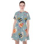 Cute Bird Pattern Sailor Dress