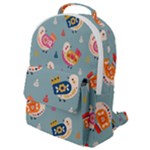 Cute Bird Pattern Flap Pocket Backpack (Small)