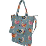 Cute Bird Pattern Shoulder Tote Bag