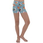 Cute Bird Pattern Kids  Lightweight Velour Yoga Shorts