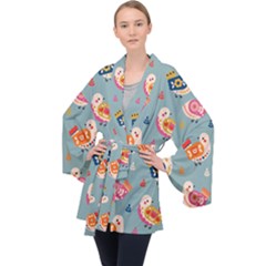 Long Sleeve Velvet Kimono  