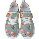 Cute Bird Pattern Men s Velcro Strap Shoes