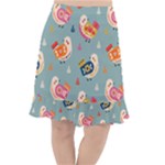 Cute Bird Pattern Fishtail Chiffon Skirt