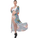 Cute Bird Pattern Maxi Chiffon Beach Wrap