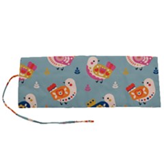 Cute Bird Pattern Roll Up Canvas Pencil Holder (S) from ArtsNow.com