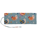 Cute Bird Pattern Roll Up Canvas Pencil Holder (M)