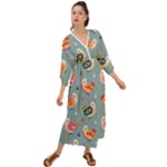 Cute Bird Pattern Grecian Style  Maxi Dress