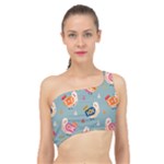 Cute Bird Pattern Spliced Up Bikini Top 