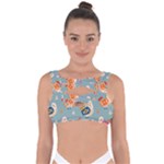 Cute Bird Pattern Bandaged Up Bikini Top