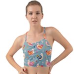 Cute Bird Pattern Mini Tank Bikini Top