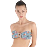 Cute Bird Pattern Twist Bandeau Bikini Top