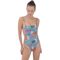 Tie Strap One Piece Swimsuit 