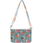 Cute Bird Pattern Double Gusset Crossbody Bag