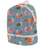 Cute Bird Pattern Zip Bottom Backpack