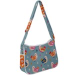 Cute Bird Pattern Zip Up Shoulder Bag