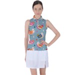 Cute Bird Pattern Women s Sleeveless Polo T-Shirt