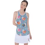 Cute Bird Pattern Racer Back Mesh Tank Top