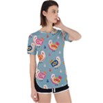 Cute Bird Pattern Perpetual Short Sleeve T-Shirt