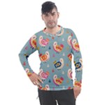 Cute Bird Pattern Men s Pique Long Sleeve T-Shirt