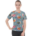 Cute Bird Pattern Women s Sport Raglan T-Shirt