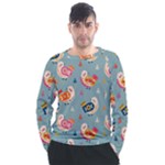 Cute Bird Pattern Men s Long Sleeve Raglan T-Shirt