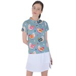 Cute Bird Pattern Women s Polo T-Shirt