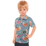 Cute Bird Pattern Kids  Polo T-Shirt