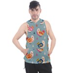 Cute Bird Pattern Men s Sleeveless Hoodie