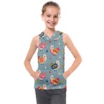 Cute Bird Pattern Kids  Sleeveless Hoodie