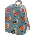 Cute Bird Pattern Zip Up Backpack