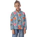 Cute Bird Pattern Kids  Half Zip Hoodie