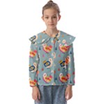 Cute Bird Pattern Kids  Peter Pan Collar Blouse