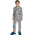 Cute Bird Pattern Kids  Long Sleeve Velvet Pajamas Set